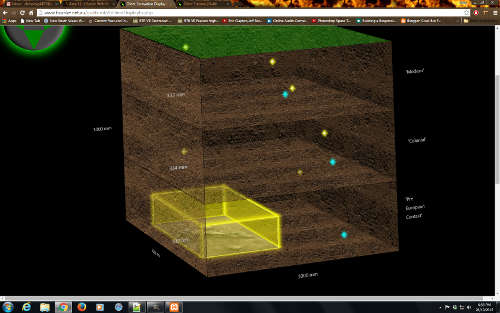 A screen shot showing Excavation informatyion labels