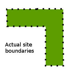 Diagram of inverted L shaped site