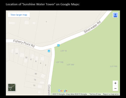 A screen shot showing the Gubb Display Site embedded Google Map