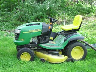 A John Deere ride on mower